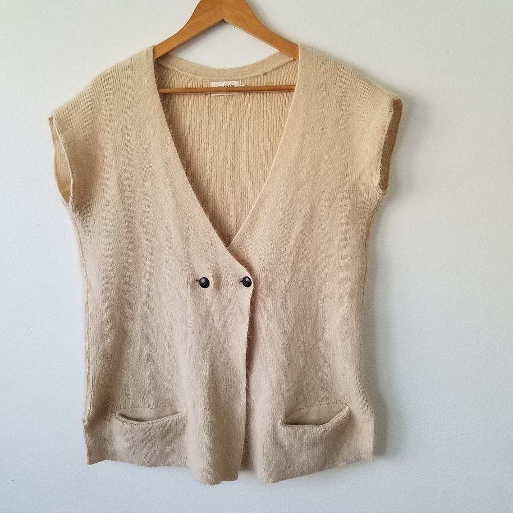 𝅺Eleven Paris Mohair Cream V-Neck Oversized Sweater Size XS